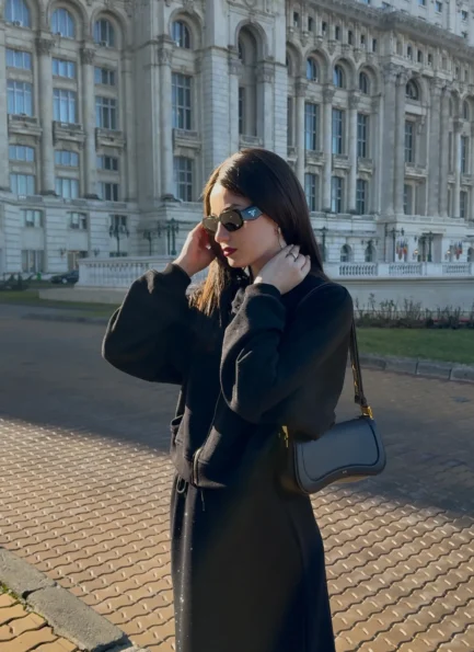 Shiny Black Suit with Stones